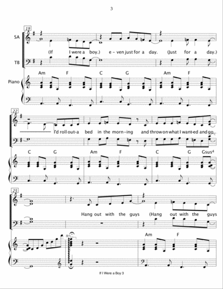 If I Were A Boy 4-Part scores gallery preview page 3