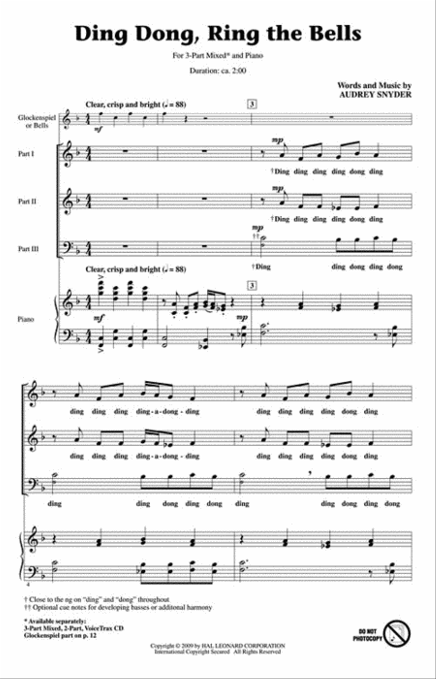 Ding Dong, Ring the Bells 3-Part scores gallery preview page 2