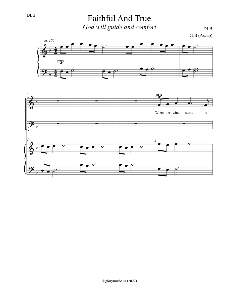 Faithful and True Faithful and True 4-Part scores gallery preview page 1