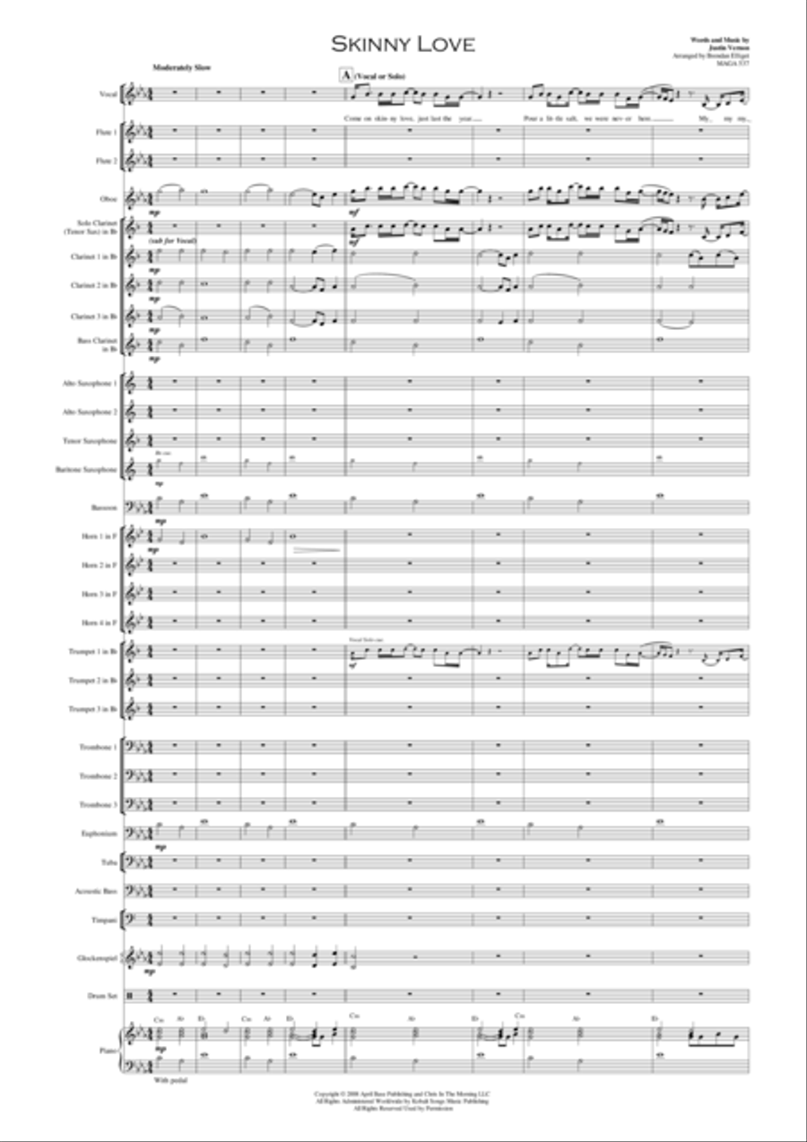 Skinny Love Concert Band scores gallery preview page 2