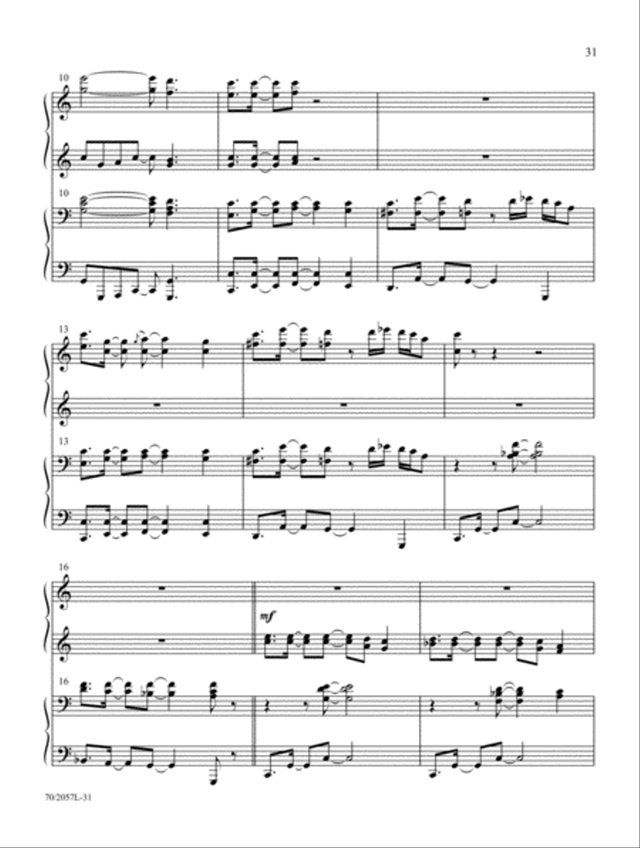 Everlasting Arms Piano Duet scores gallery preview page 15