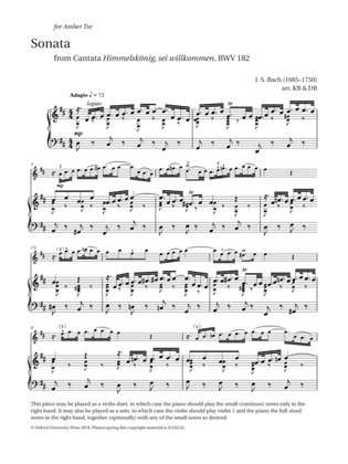 Book cover for Sonata from Cantata BWV 182