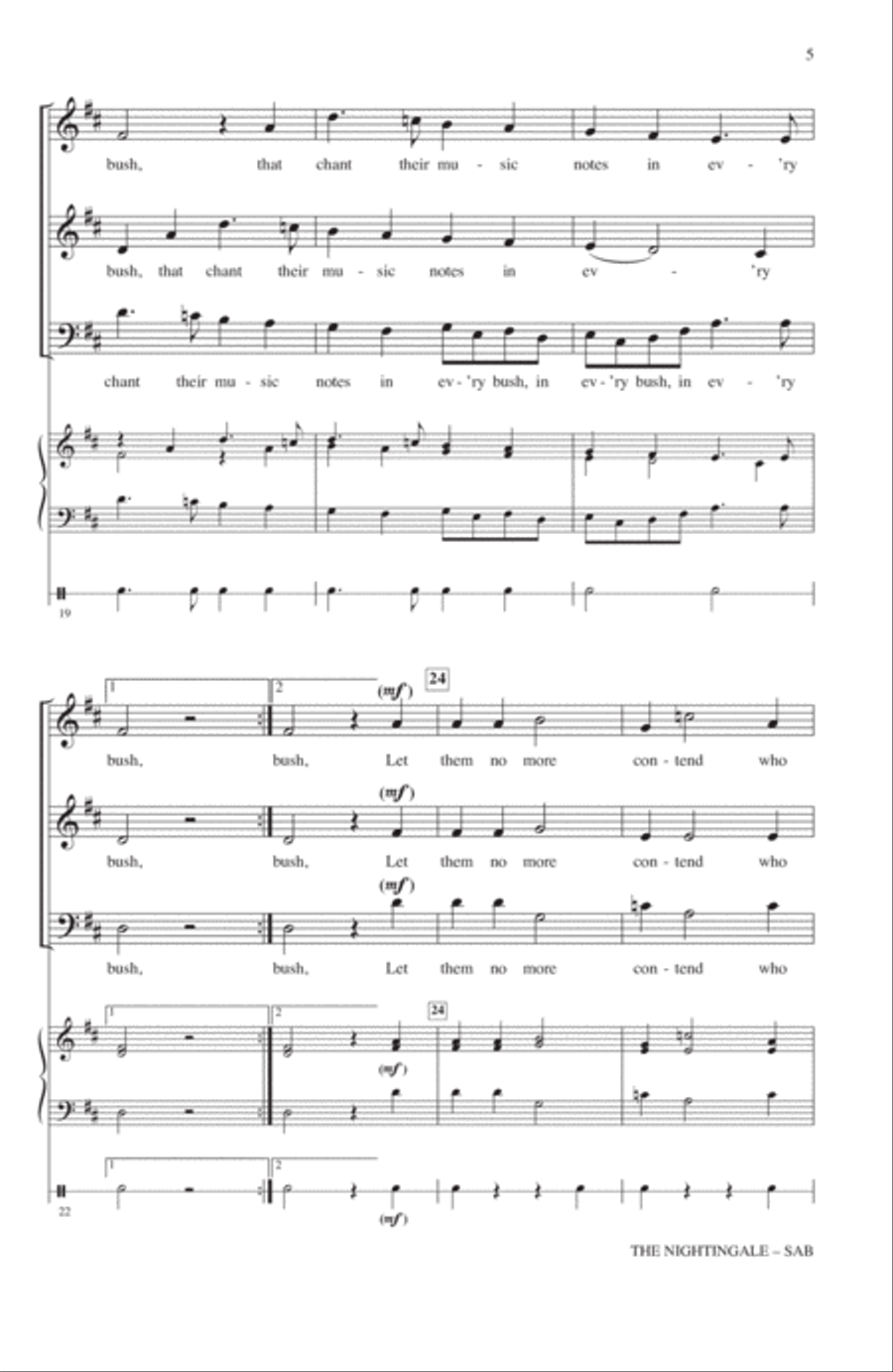 The Nightingale, The Organ Of Delight 3-Part scores gallery preview page 4