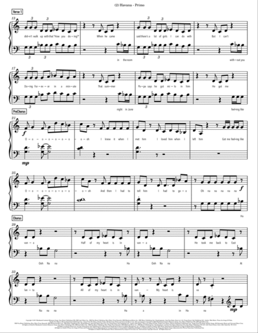 Havana 1 Piano, 4-Hands scores gallery preview page 3