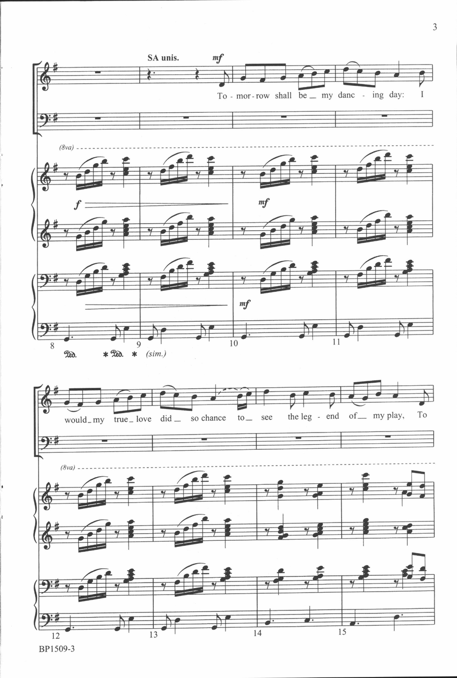 Tomorrow Shall Be My Dancing Day - SATB 4-Part scores gallery preview page 3