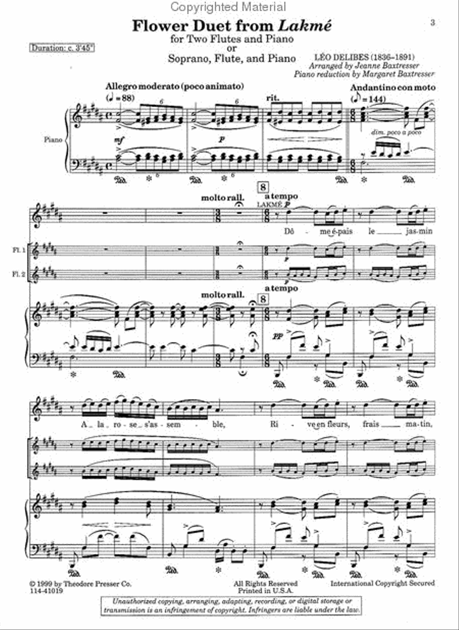 Flower Duet Chamber Music scores gallery preview page 2