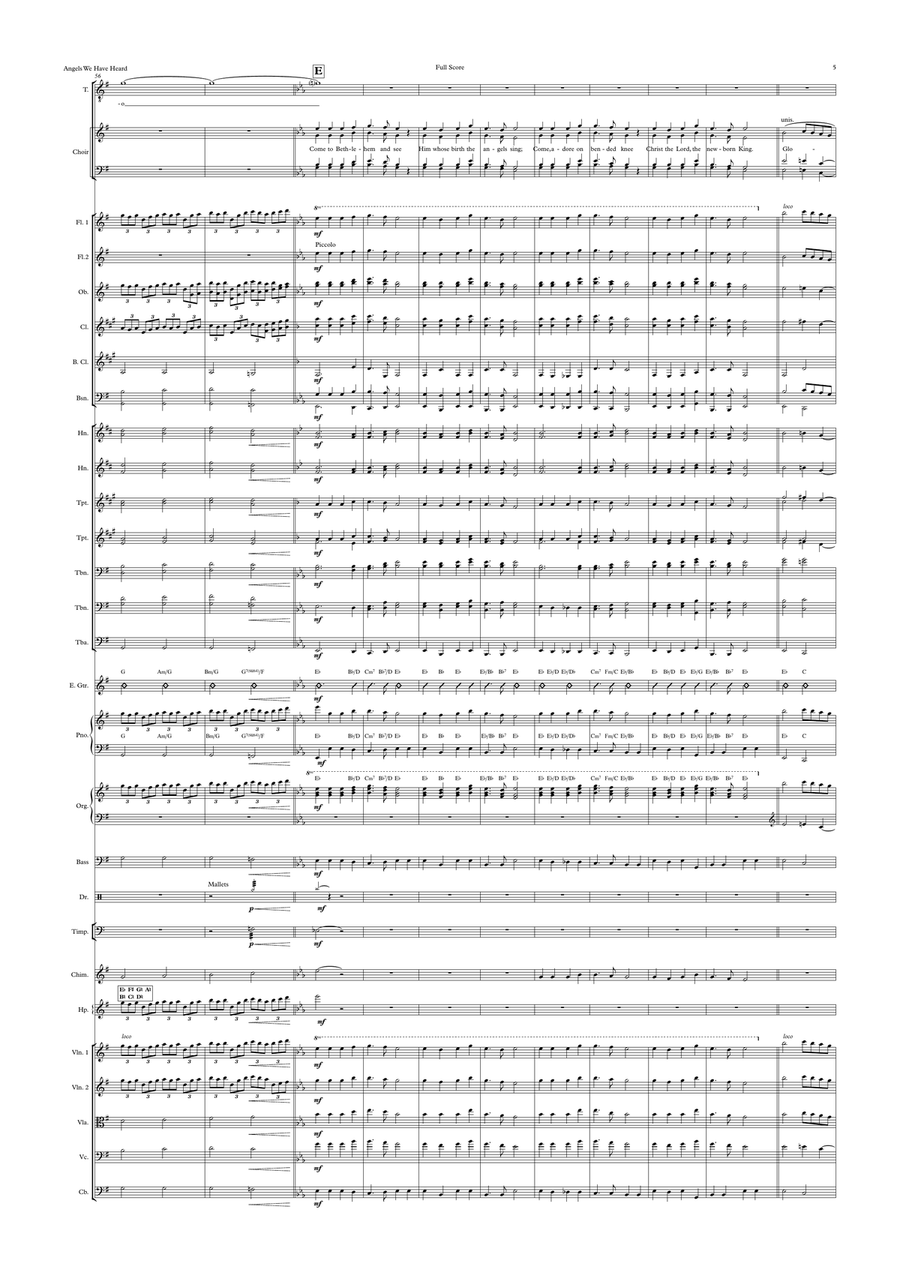 Angels We Have Heard on High (Gloria in Excelsis Deo)- Andrea Bocelli- Voice, Choir and Pops Orch Choir scores gallery preview page 5