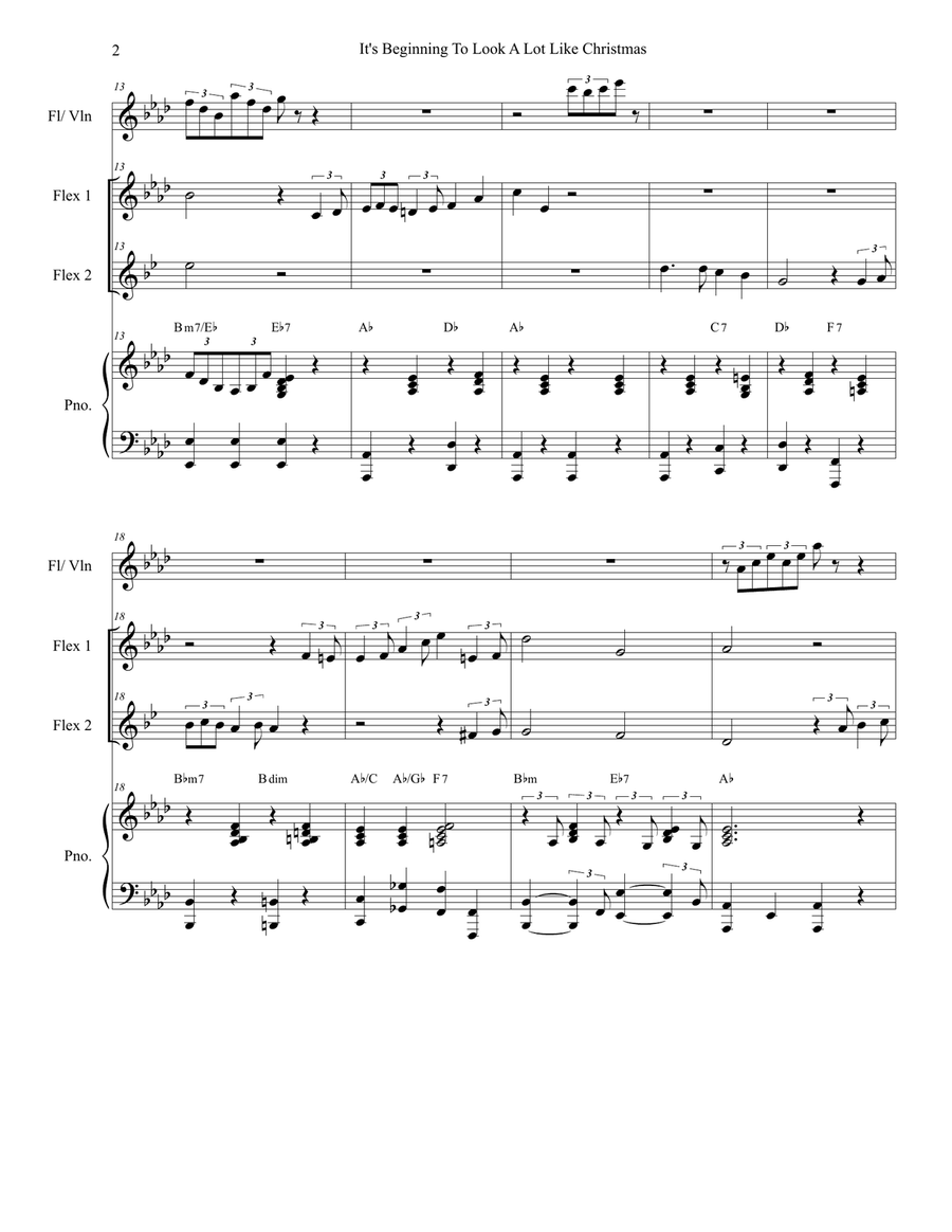 It's Beginning To Look Like Christmas Large Ensemble scores gallery preview page 2