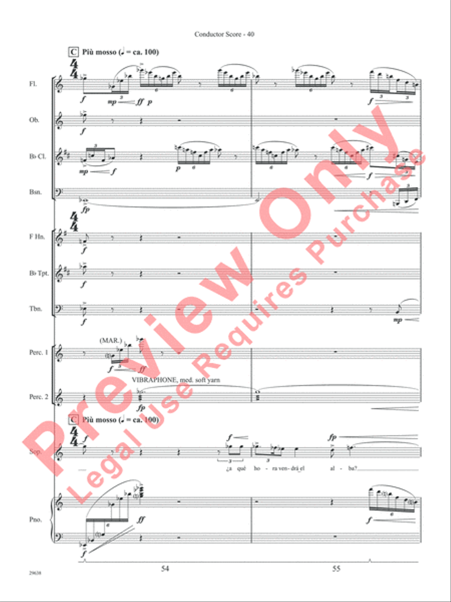 Three Spanish Songs (for Soprano and Wind Ensemble) Concert Band scores gallery preview page 45