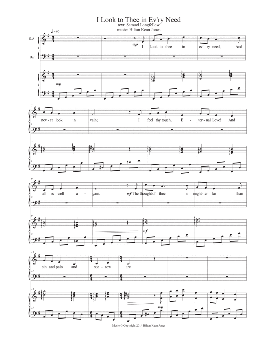 I Look to Thee in Every Need Choir scores gallery preview page 1