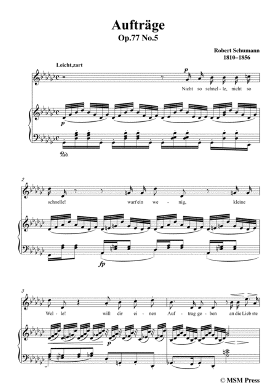 Schumann-Aufträge,in G flat Major,Op.77,No.5,for Voice and Piano Voice Solo scores gallery preview page 3