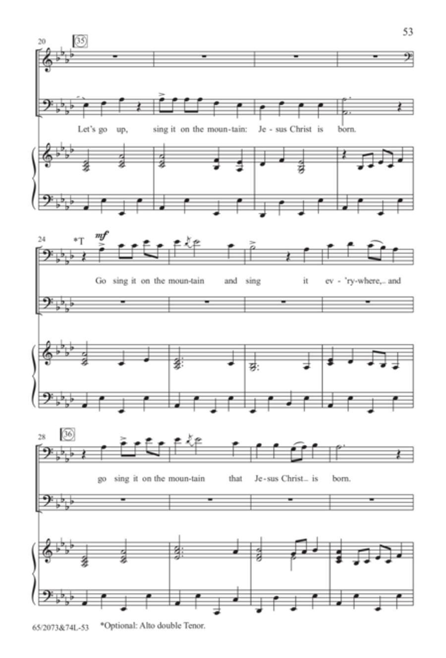 Go Sing It on the Mountain - SATB Score with Performance CD 4-Part scores gallery preview page 22