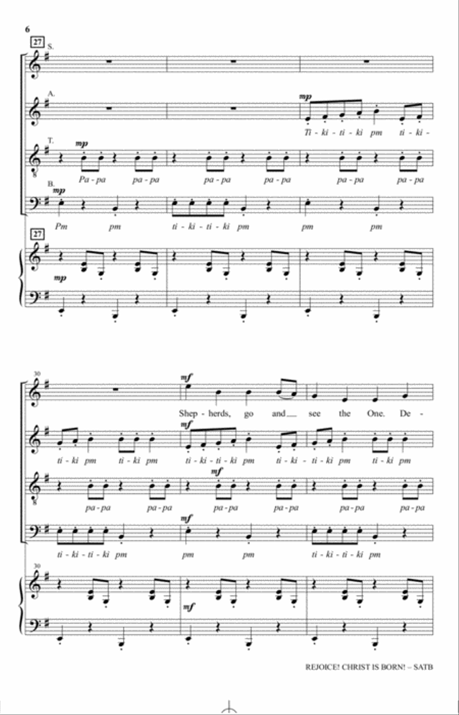 Rejoice! Christ Is Born! 4-Part scores gallery preview page 4