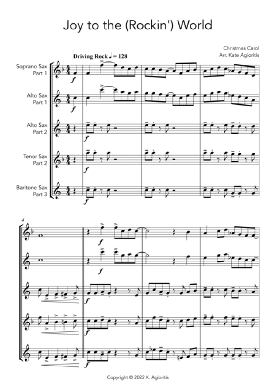 Joy to the (Rockin') World Woodwind Trio scores gallery preview page 3