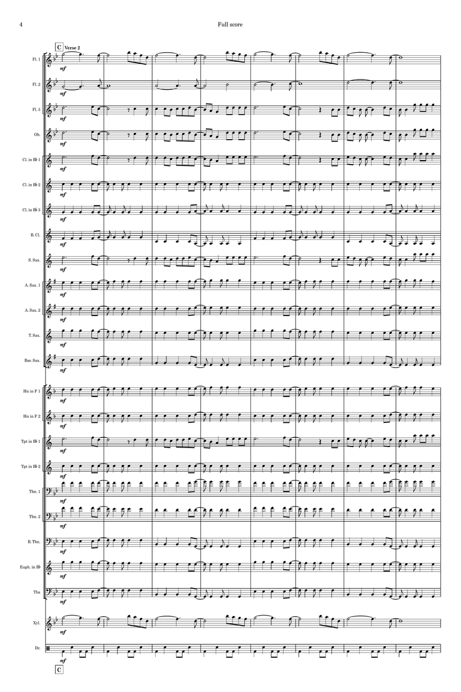 Viva La Vida Concert Band scores gallery preview page 4
