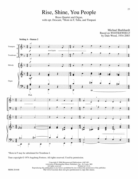 Five Hymn Accompaniments for Brass Quartet and Organ, Set 5 image number null