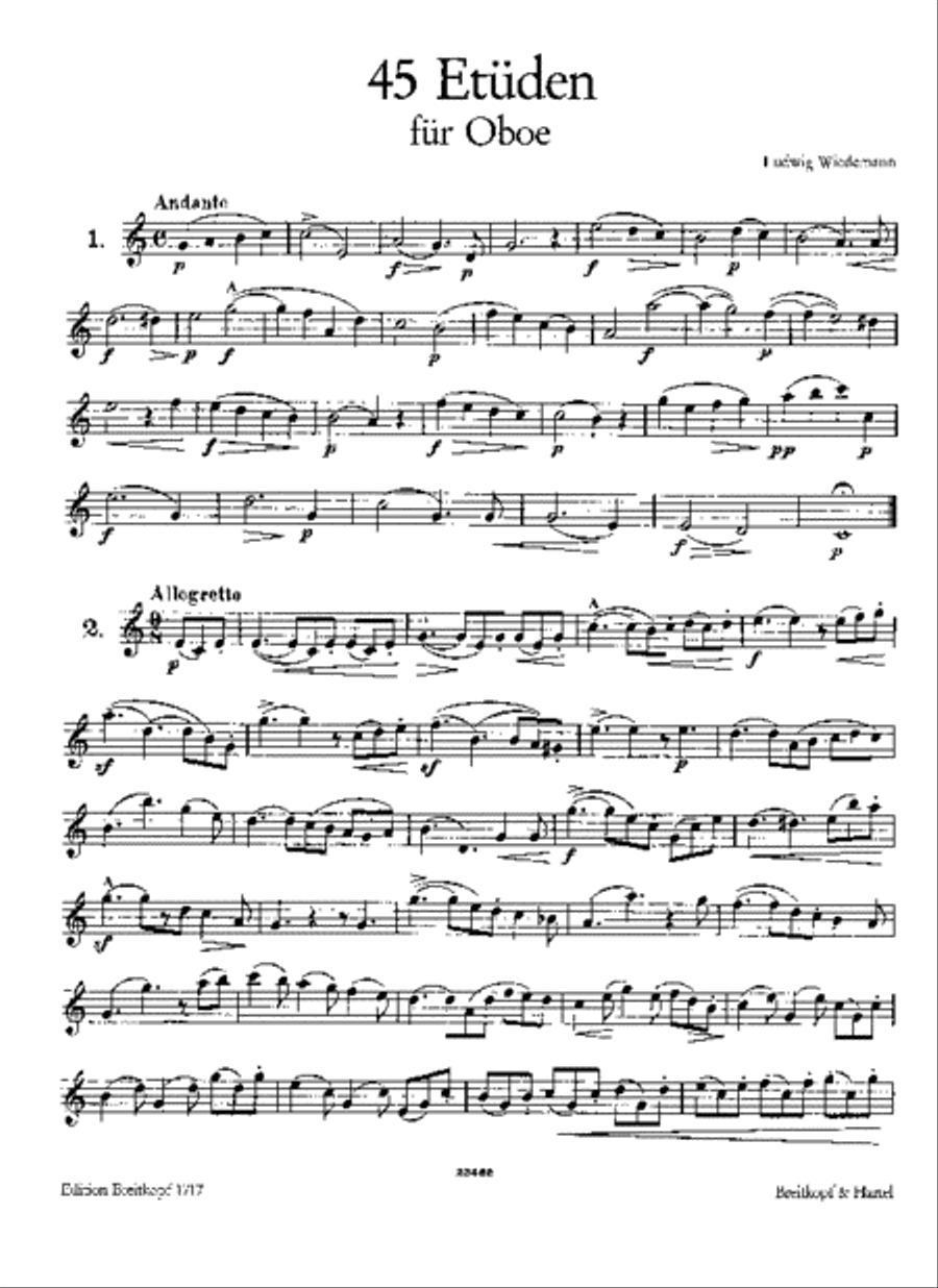 45 Etudes Oboe Solo scores gallery preview page 2