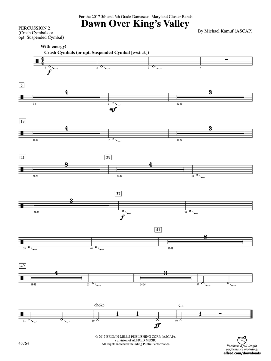 Dawn Over King's Valley: 2nd Percussion