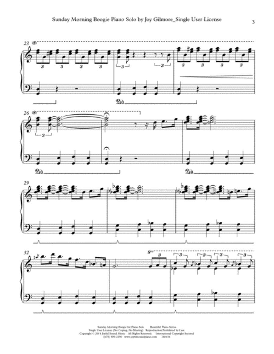 Sunday Morning Boogie Piano Solo scores gallery preview page 4