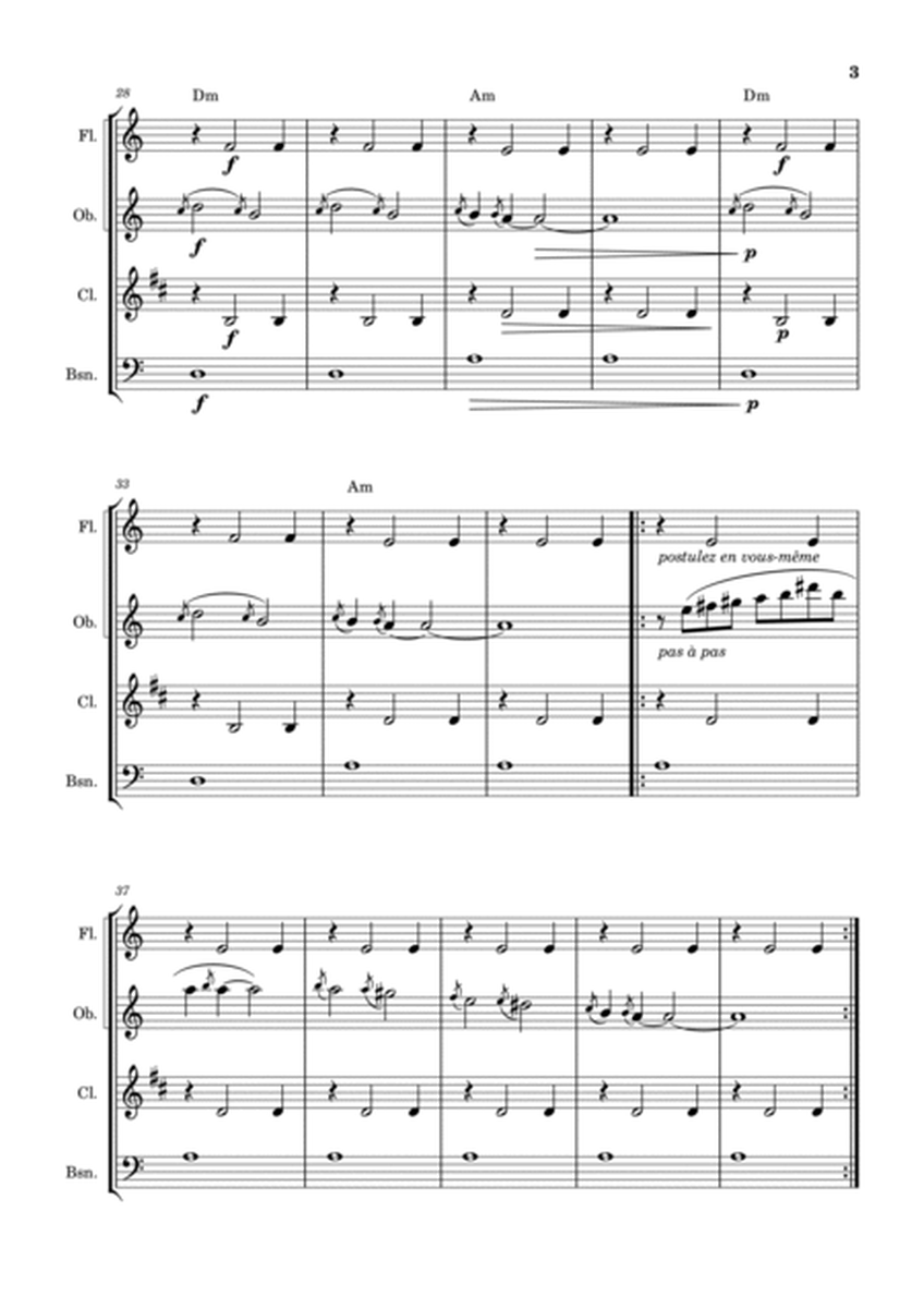 Gnossienne No. 1 – for Woodwind Quartet with chords image number null