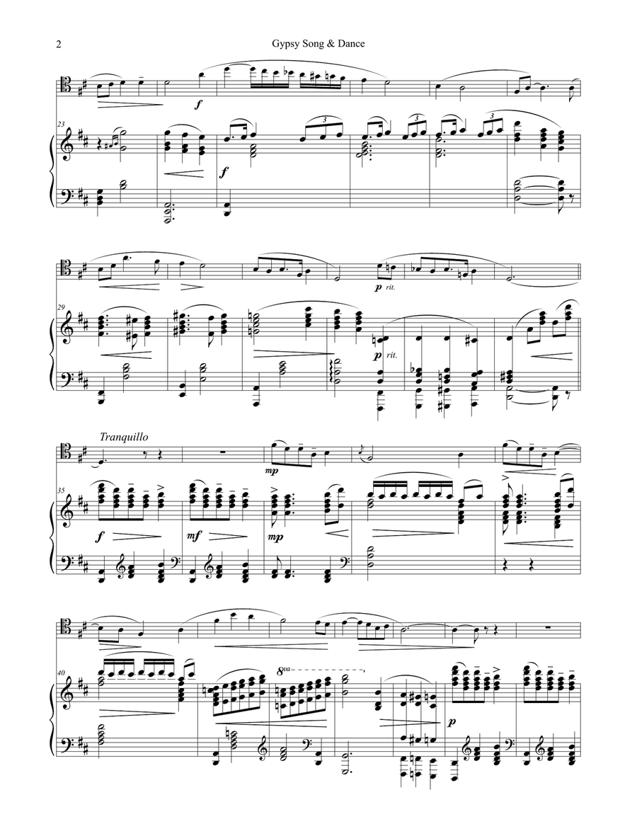 Gypsy Song and Dance for Trombone and Piano Piano scores gallery preview page 6