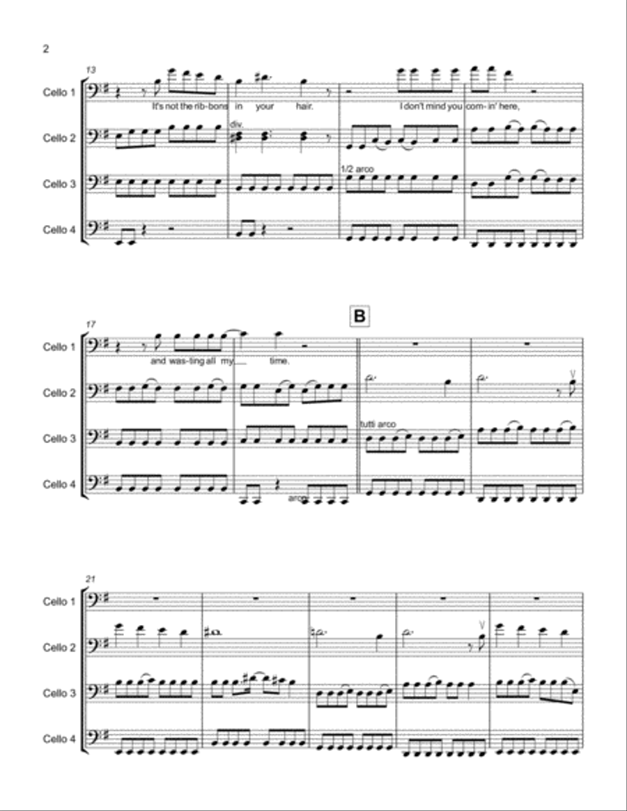 Just What I Needed Cello scores gallery preview page 2
