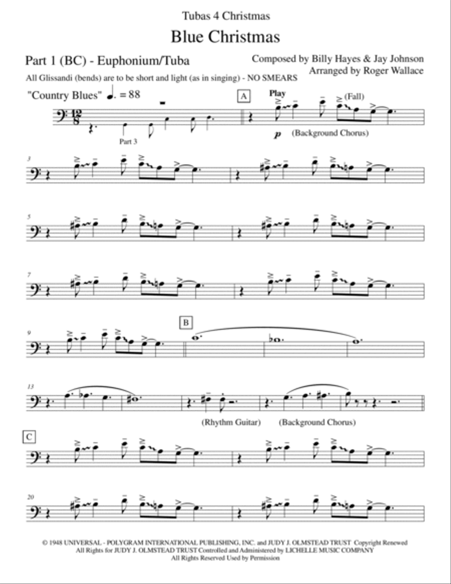 Blue Christmas Brass Quartet scores gallery preview page 4