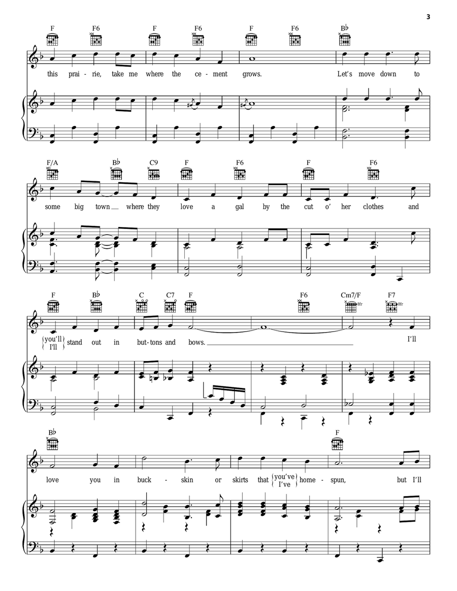Buttons And Bows Piano, Vocal, Guitar scores gallery preview page 3
