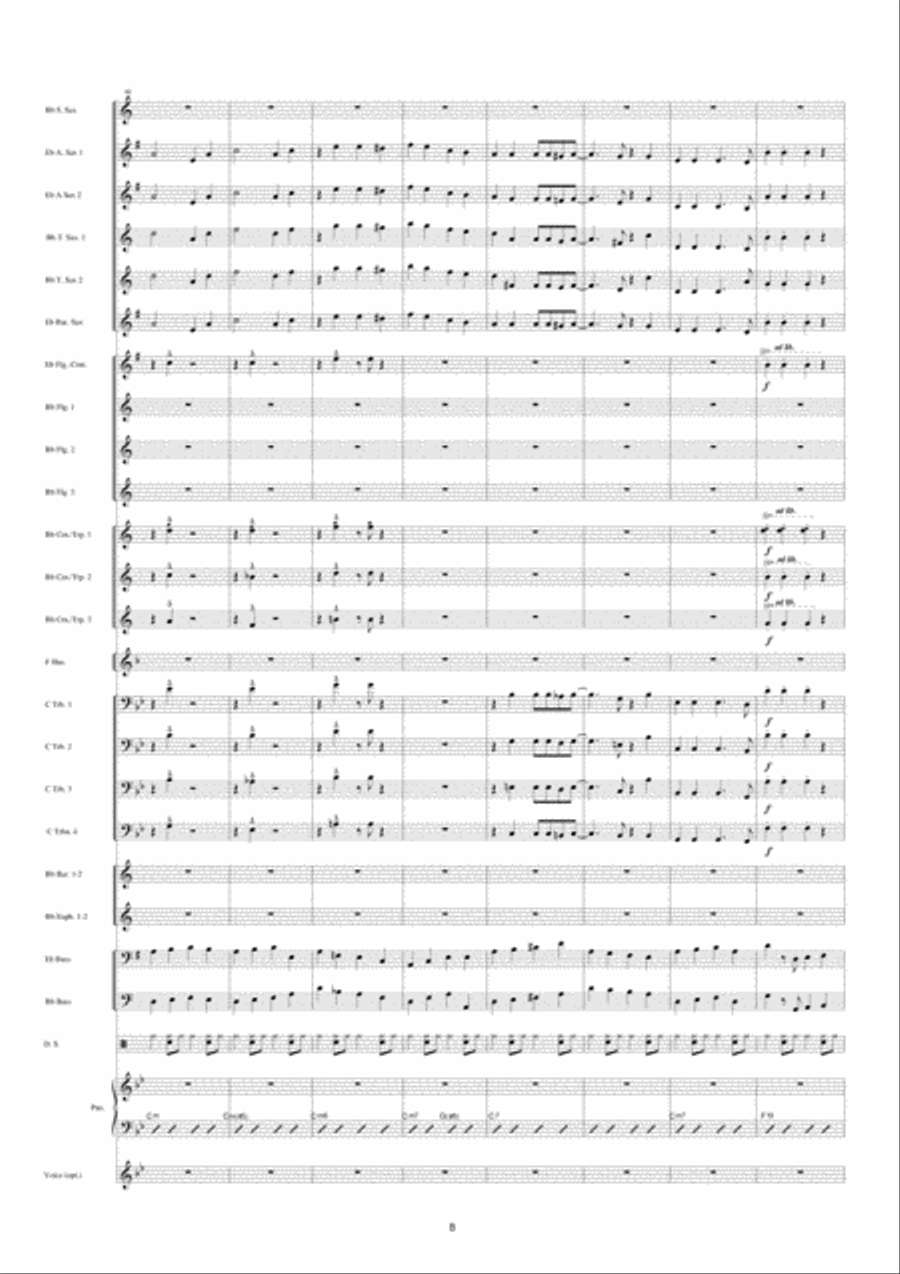 Diamonds Are A Girl's Best Friend Fanfare Band scores gallery preview page 9