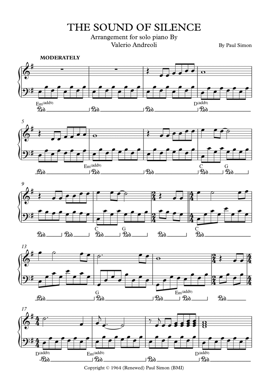 The Sound Of Silence The Sound Of Silence Piano Solo scores gallery preview page 1