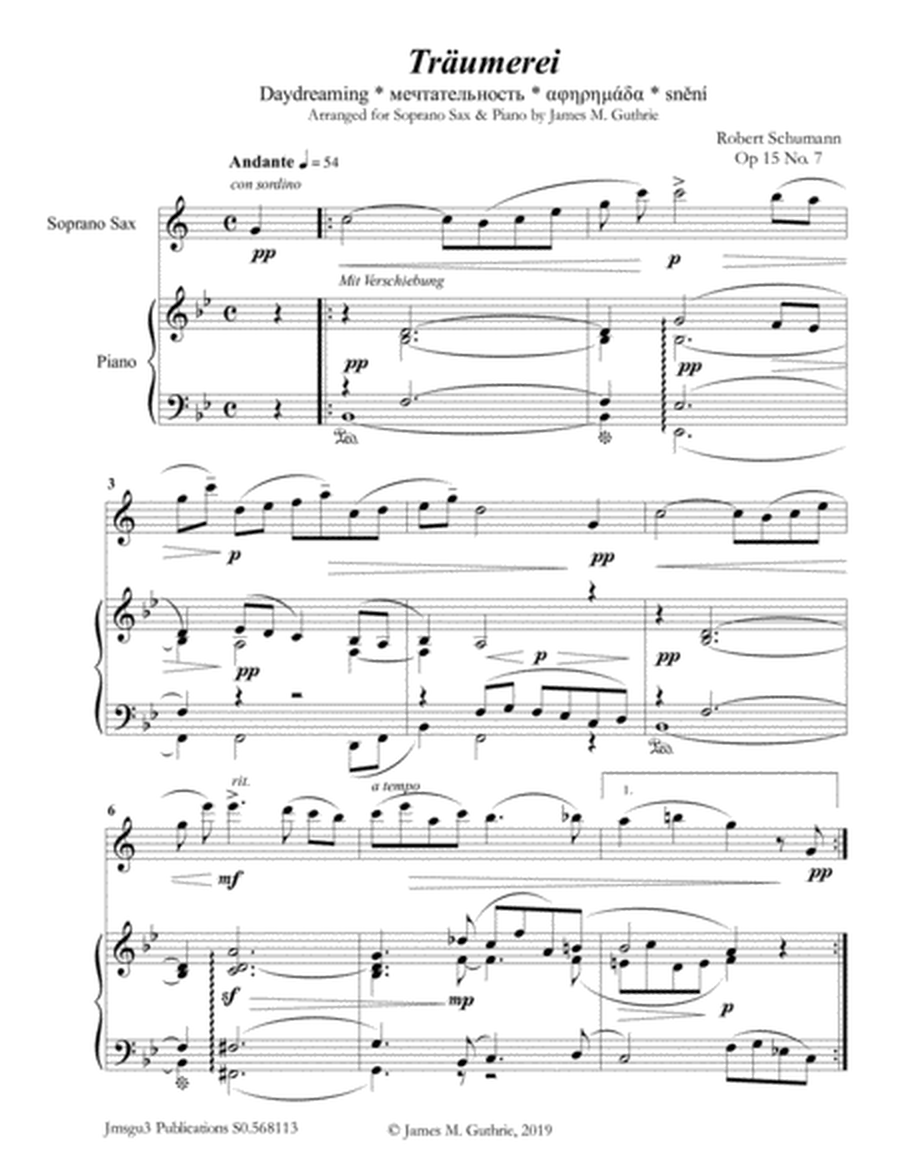 Schumann: Träumerei Op. 15 No. 7 for Soprano Sax & Piano image number null