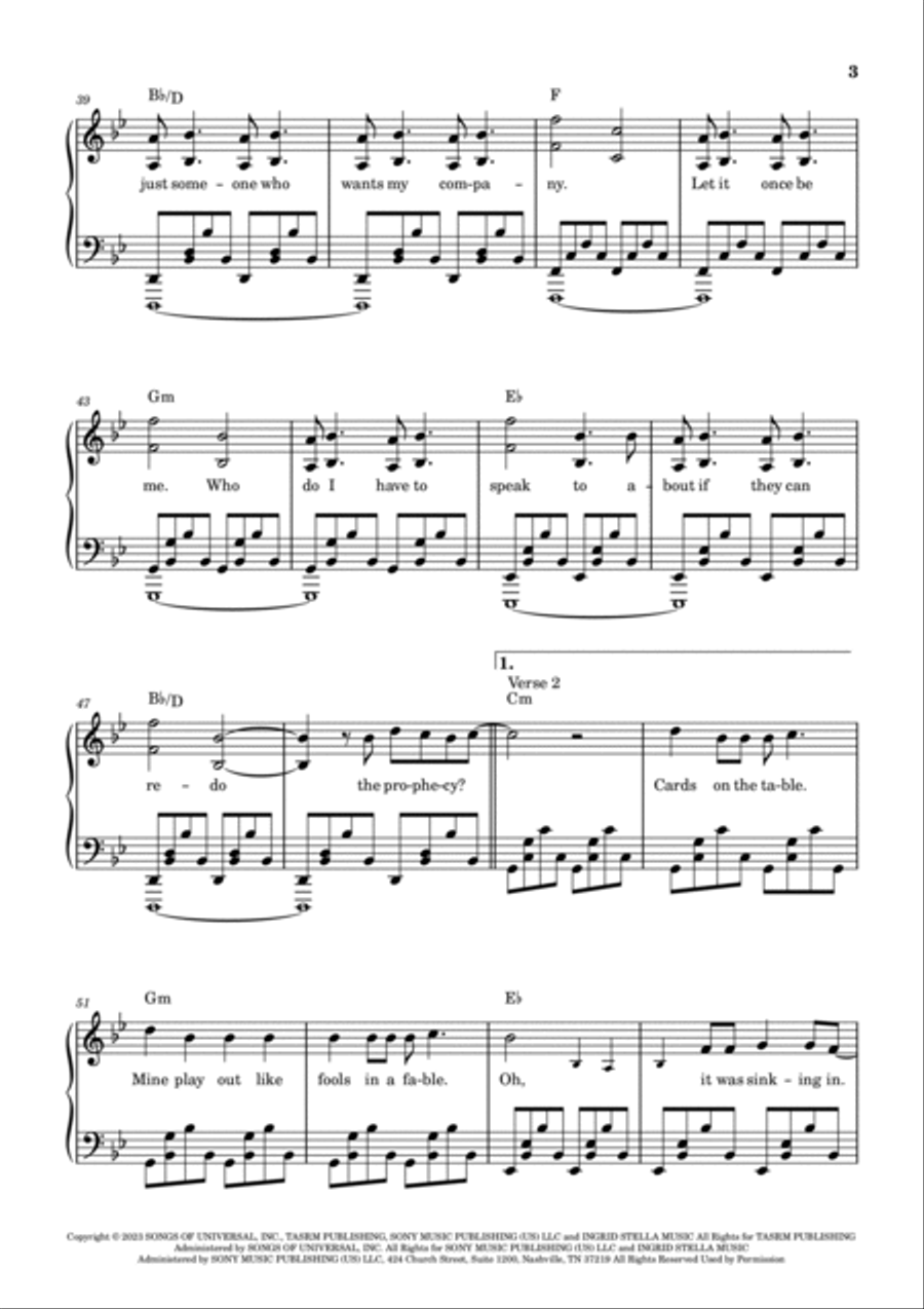 The Prophecy The Prophecy Piano, Vocal, Guitar scores gallery preview page 3
