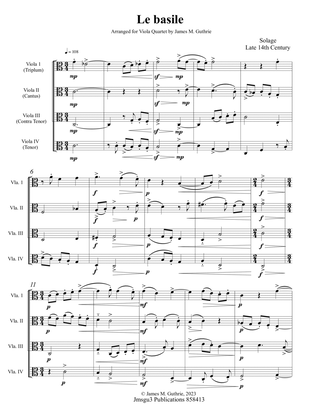 Solage: Le basile for Viola Quartet