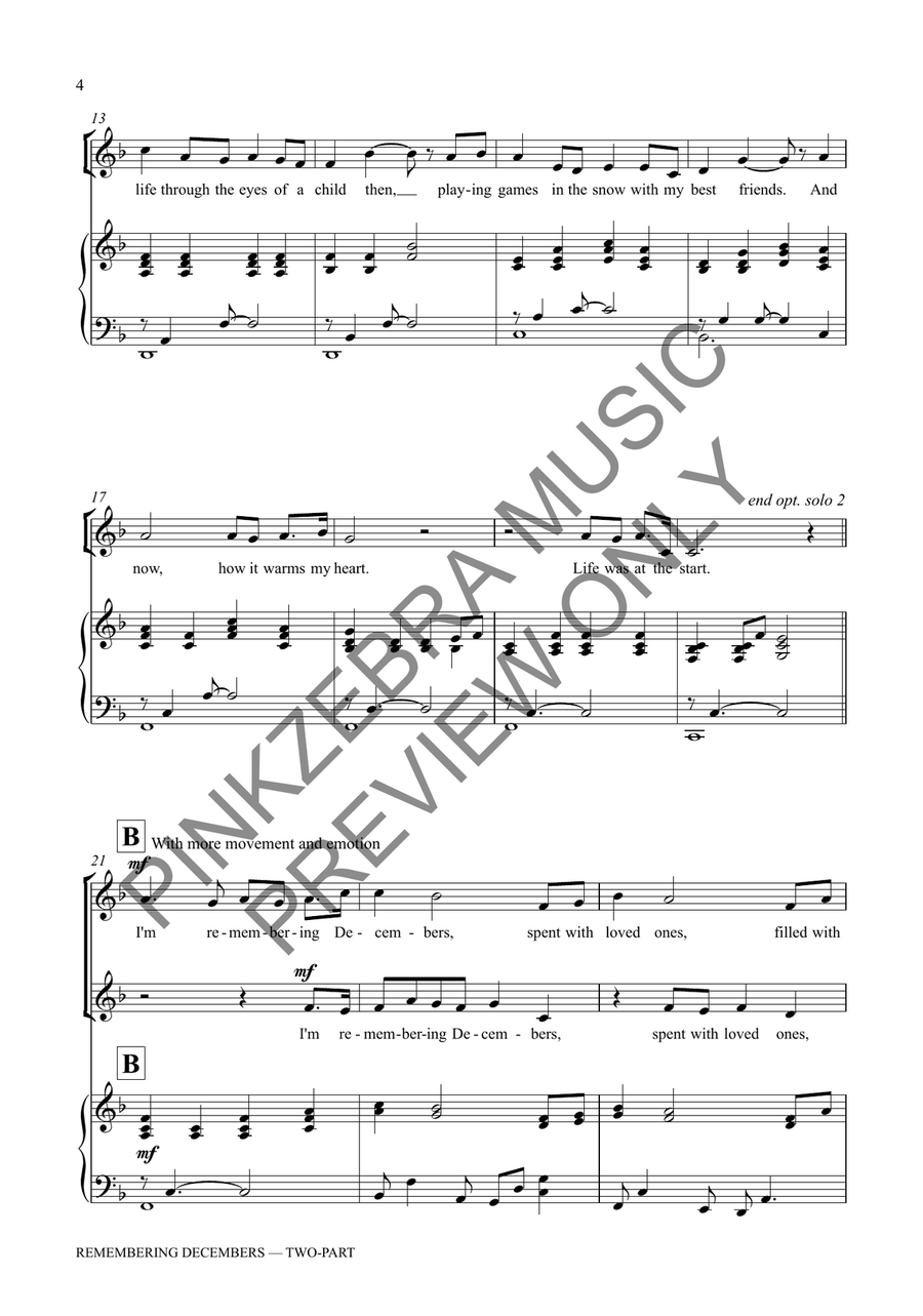 Remembering Decembers (Two-Part) 2-Part scores gallery preview page 5