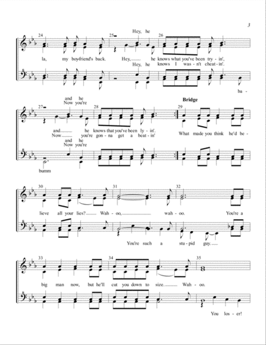 My Boyfriend's Back SSAA scores gallery preview page 3