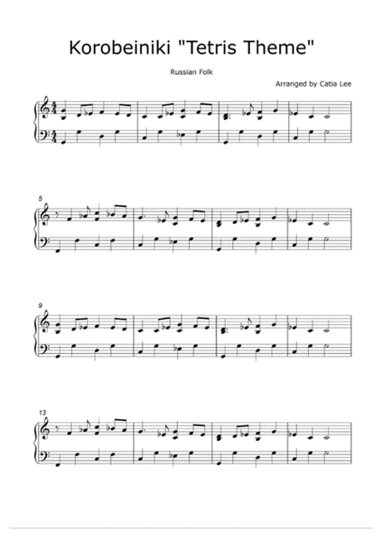 Korobeiniki Tetris Theme - Piano Solo - Intermediate image number null