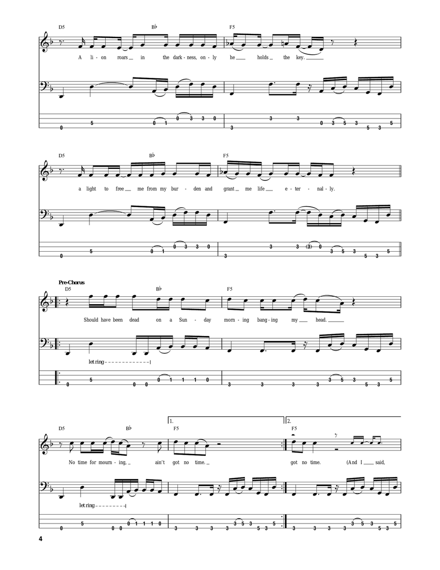 My Own Prison Guitar Tablature scores gallery preview page 4