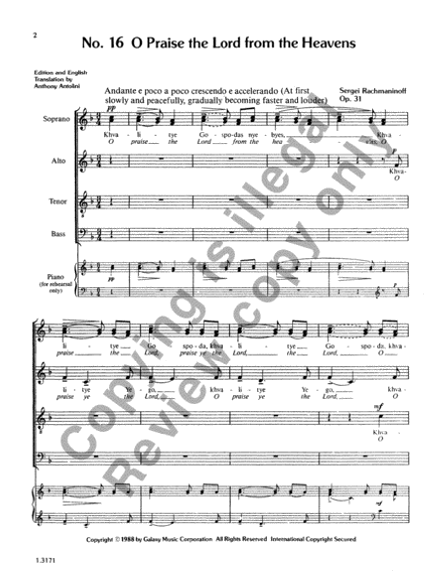 The Liturgy of St. John Chrysostom Divisi scores gallery preview page 11