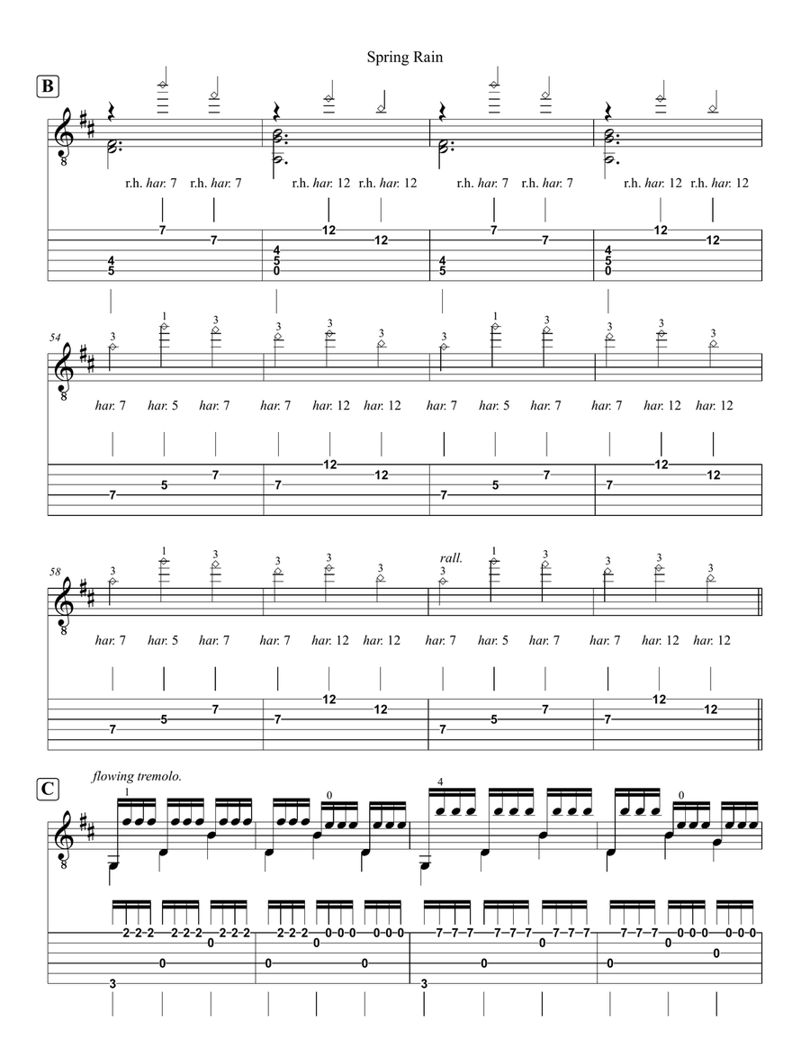 Spring Rain (The Tears of Spring) Acoustic Guitar scores gallery preview page 4