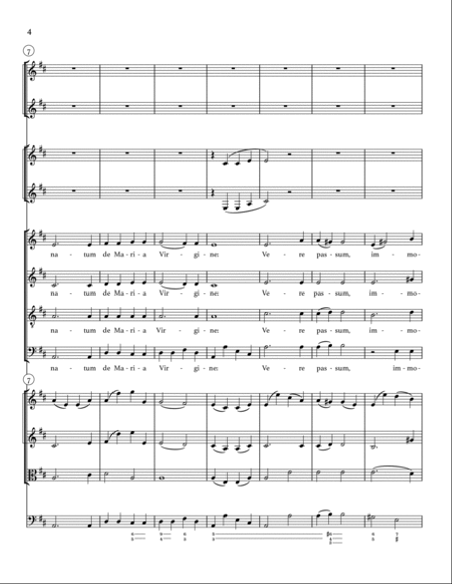 Mozart: Ave verum corpus - with added parts for horns and oboes/clarinets with full score 4-Part scores gallery preview page 4