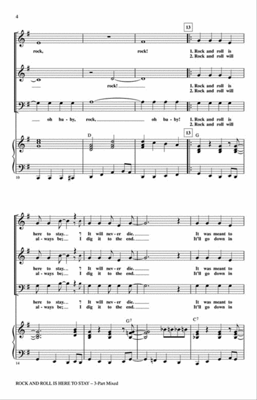 Rock and Roll Is Here to Stay Show Choir scores gallery preview page 3