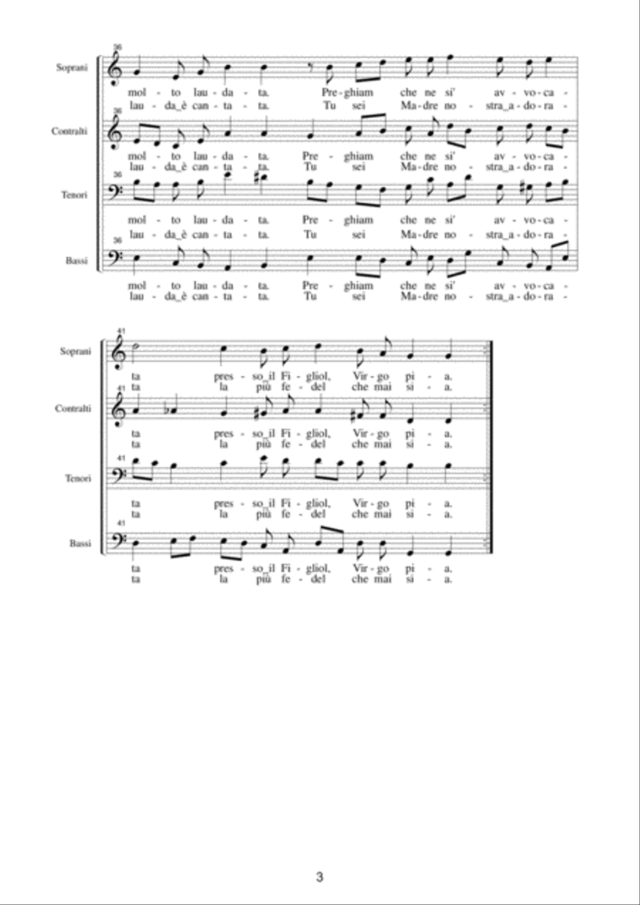 LAUDARIO CORTONESE - 6 Laude - Look inside - Arr. for SATB Choir 4-Part scores gallery preview page 6
