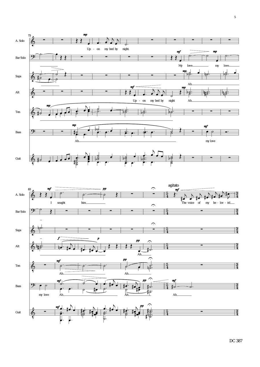 Upon my bed by night 4-Part scores gallery preview page 5