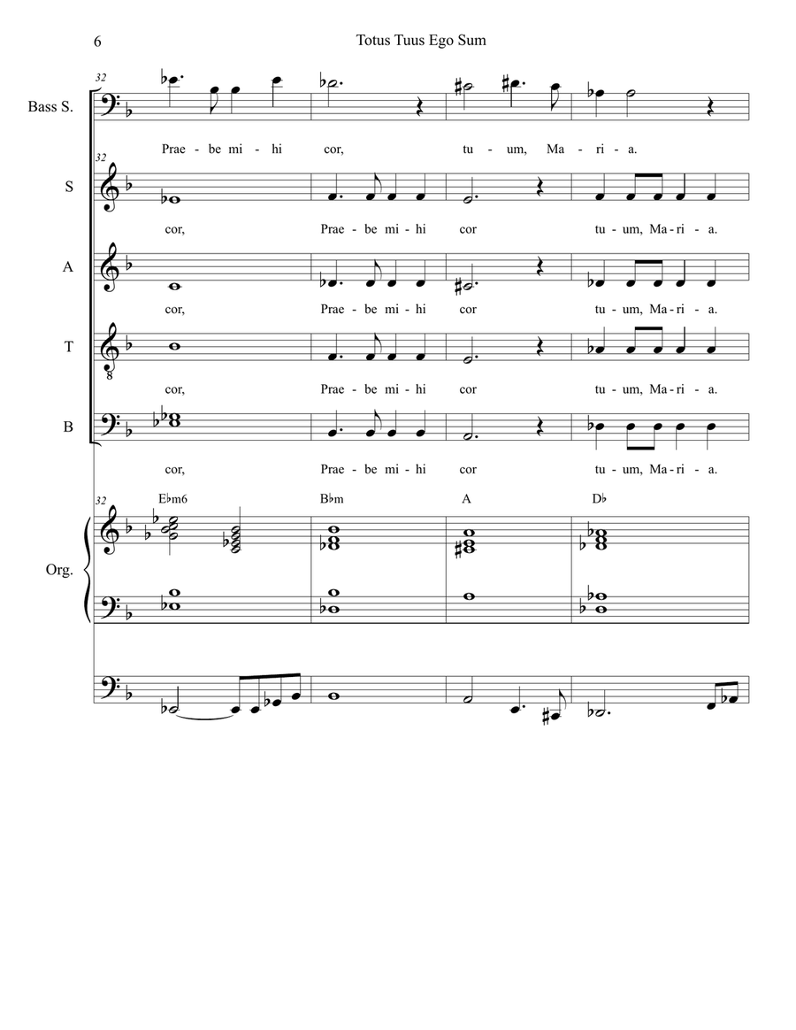 Totus Tuus Ego Sum 4-Part scores gallery preview page 6