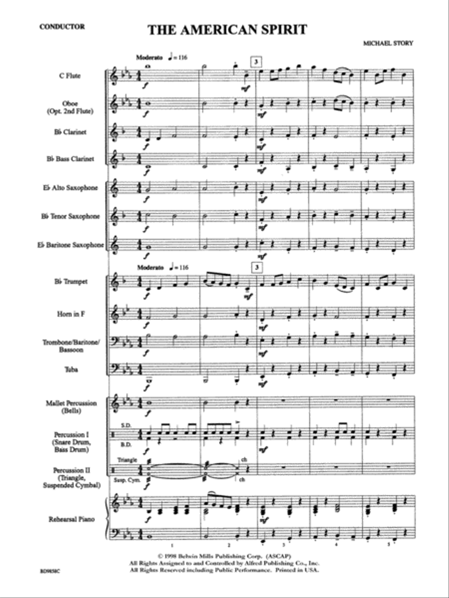 The American Spirit: Score Concert Band scores gallery preview page 1