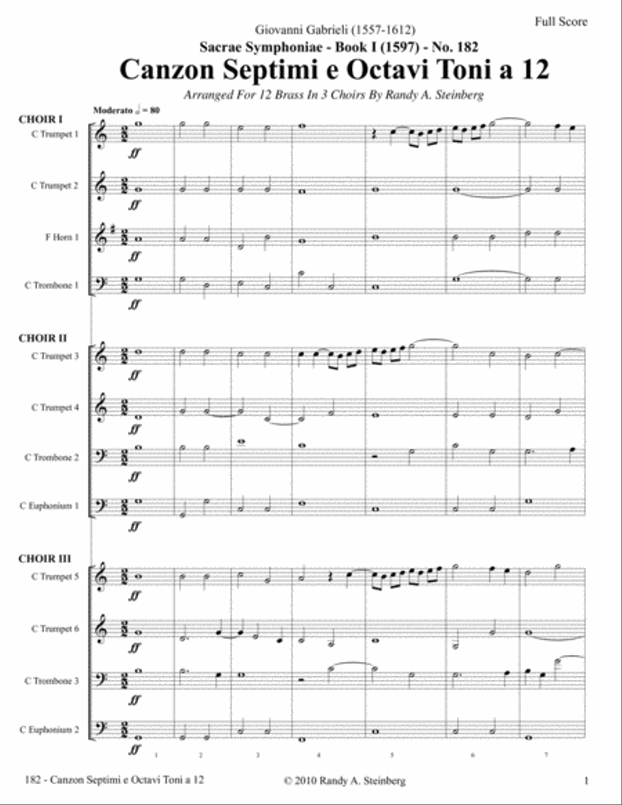 Canzon Septimi e Octavi Toni a 12 - No. 182 Brass Ensemble scores gallery preview page 4