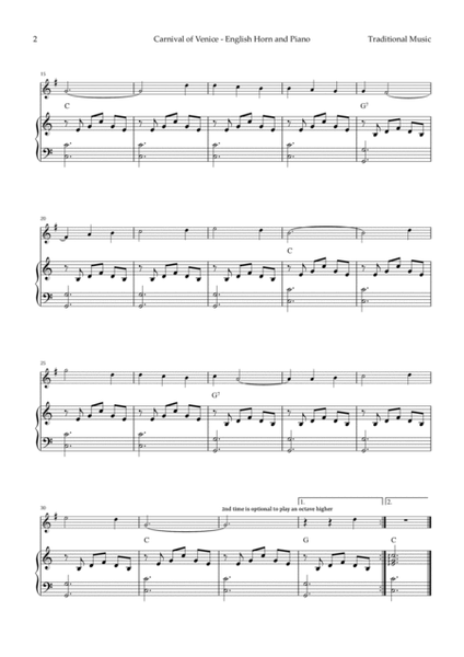 Carnival of Venice for English Horn and Piano image number null