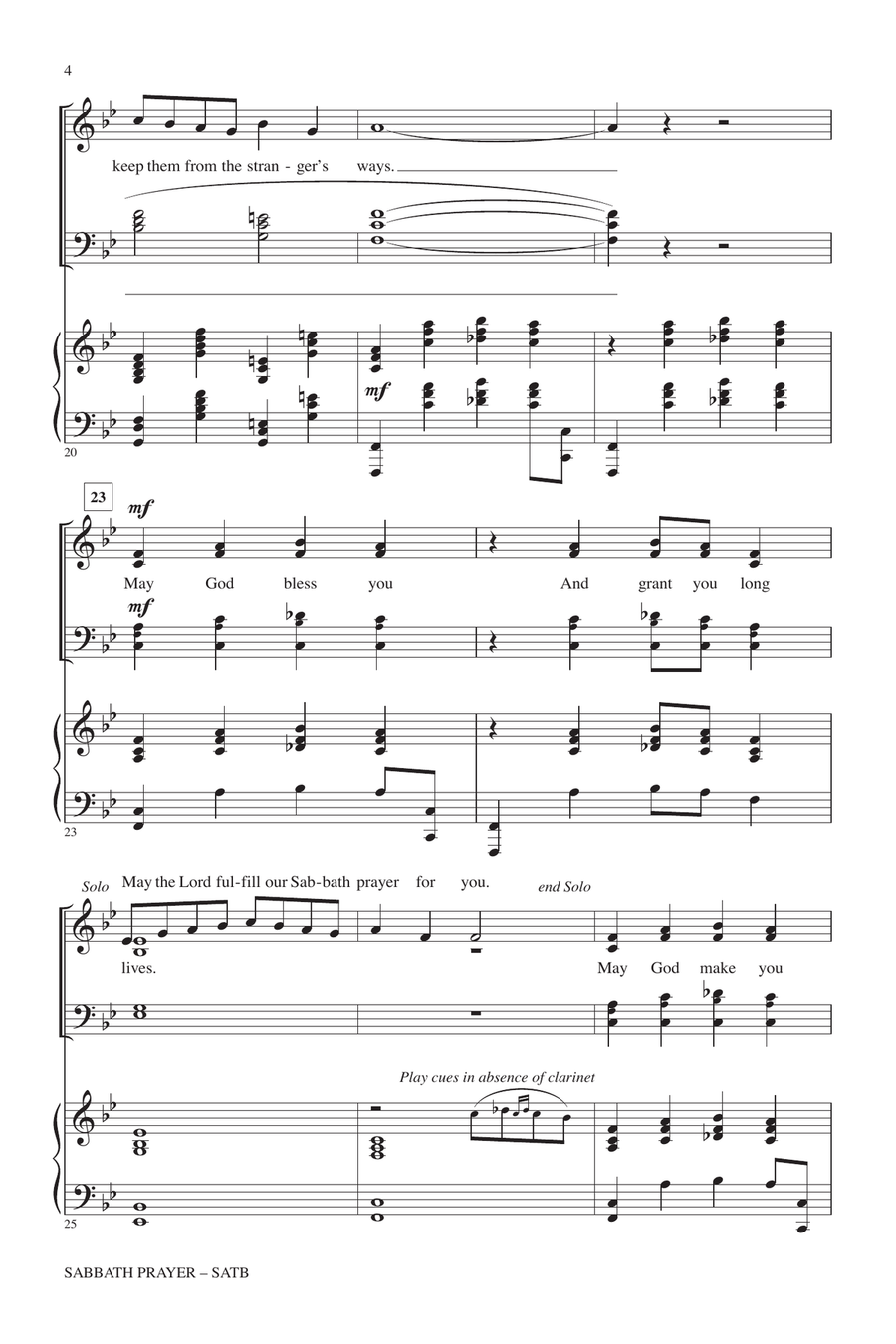 Sabbath Prayer (from Fiddler On The Roof) 4-Part scores gallery preview page 3