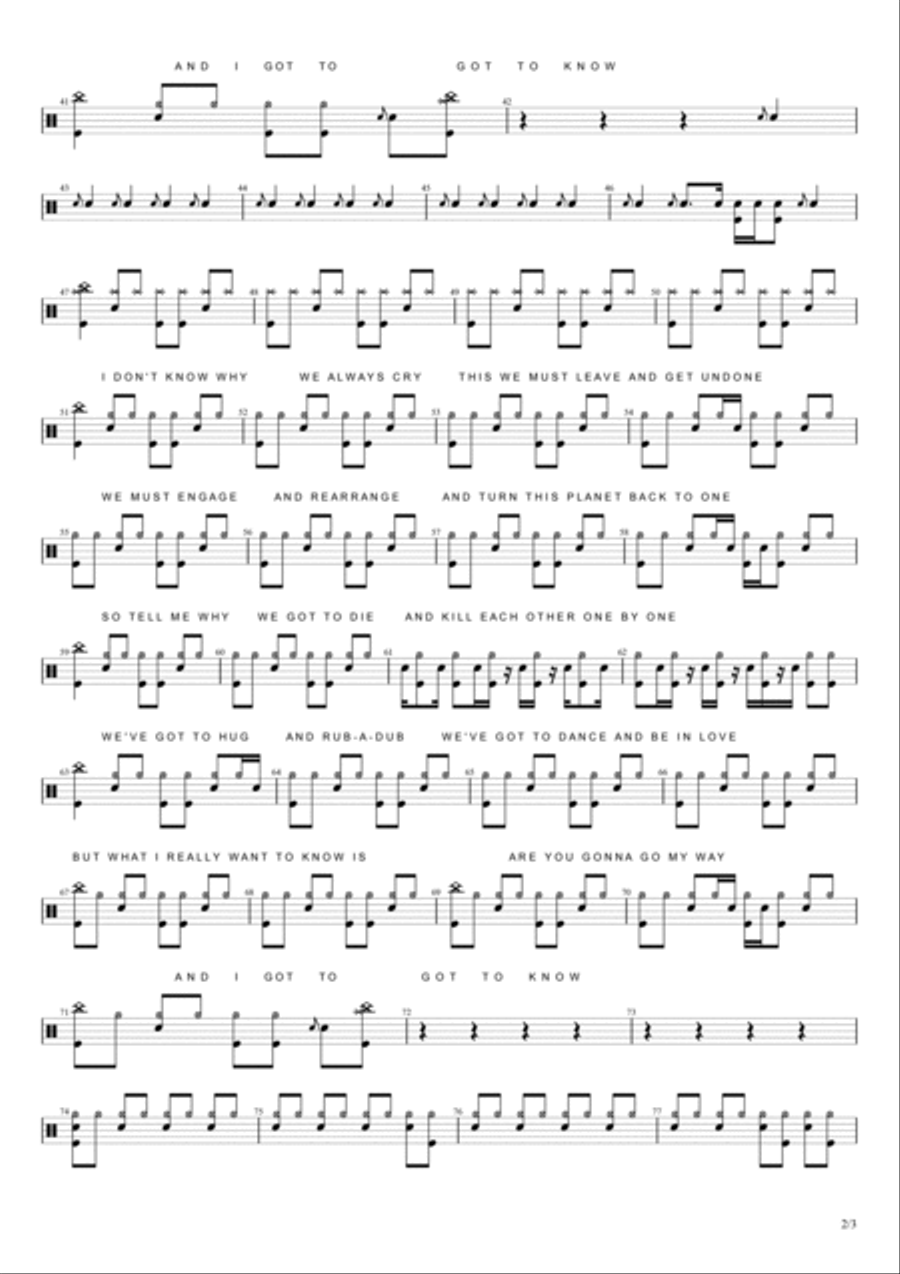 Are You Gonna Go My Way Drum Set scores gallery preview page 2
