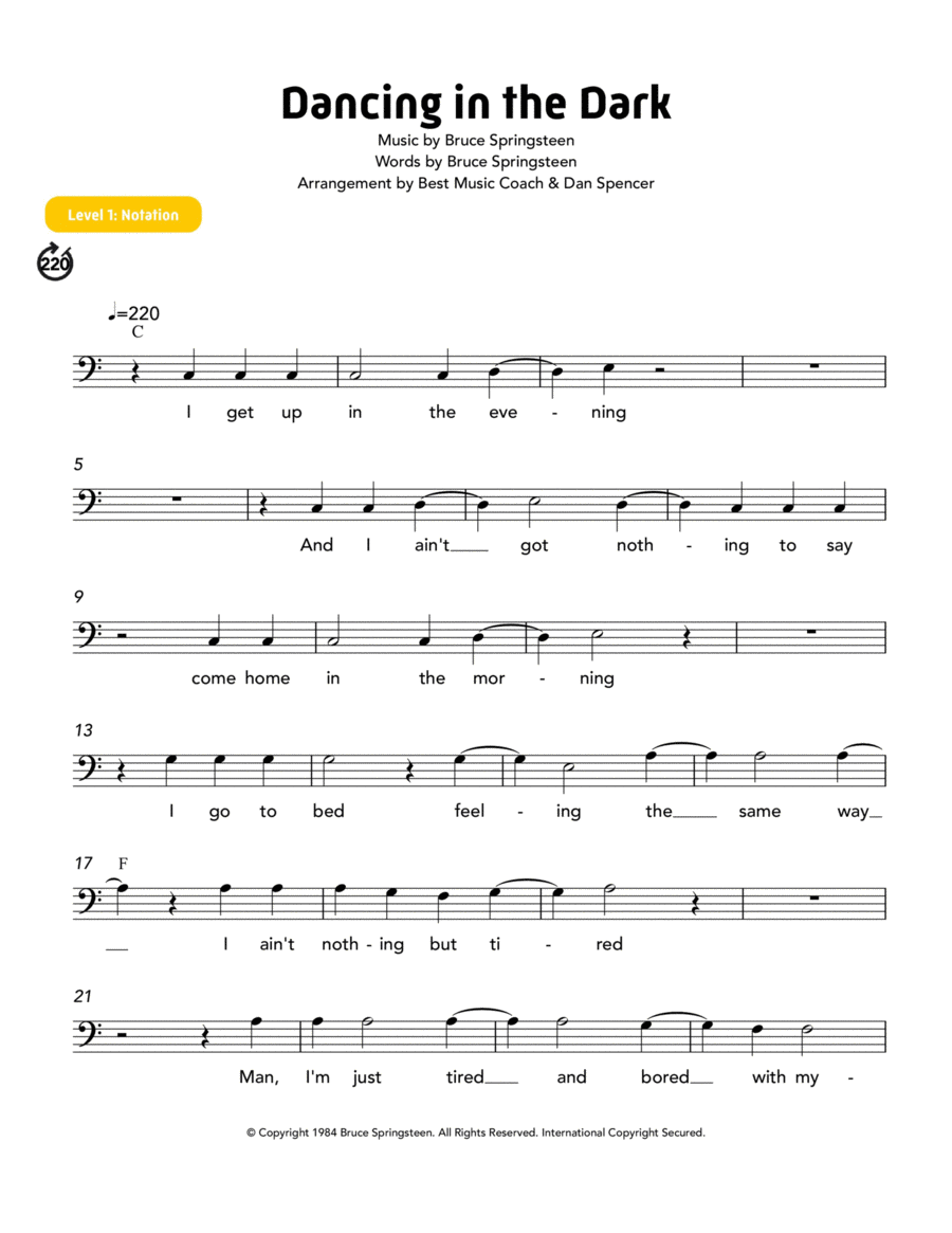 Dancing In The Dark Dancing In The Dark Double Bass scores gallery preview page 1
